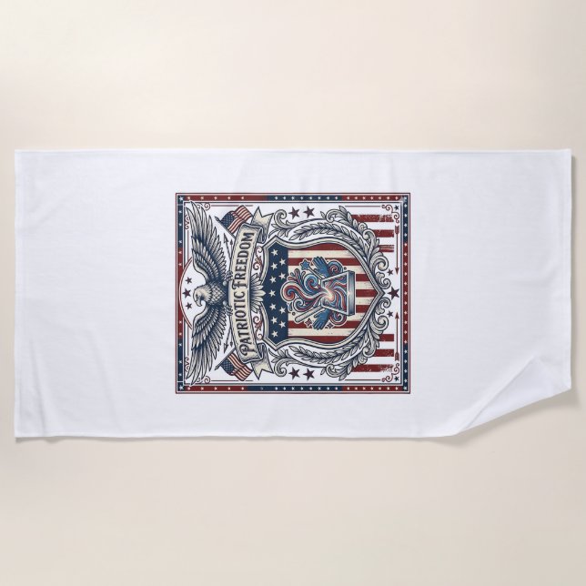 Patriotic Resin Beach Towel (Front)