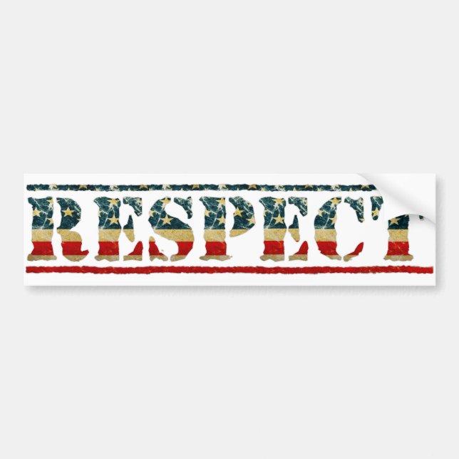 Patriotic RESPECT Bumper Sticker (Front)