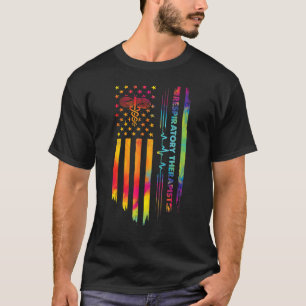 Patriotic Respiratory Therapist RT Flag American U T-Shirt