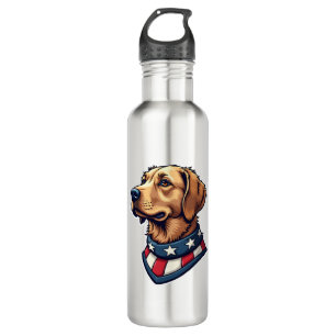 Patriotic Retriever Mascot Vintage Dog Tee 4 710 Ml Water Bottle