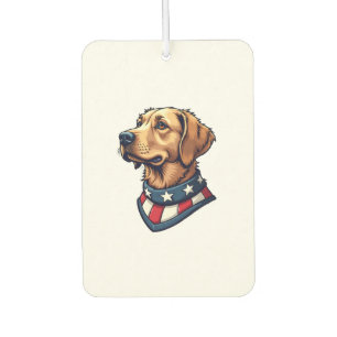 Patriotic Retriever Mascot Vintage Dog Tee 4 Air Freshener