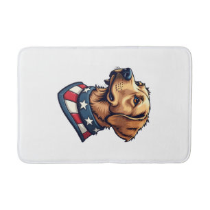 Patriotic Retriever Mascot Vintage Dog Tee 4 Bath Mat