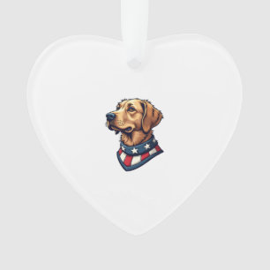 Patriotic Retriever Mascot Vintage Dog Tee 4 Ornament