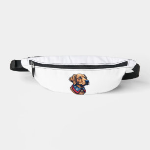 Patriotic Retriever Mascot Vintage Dog Tee Fanny Pack