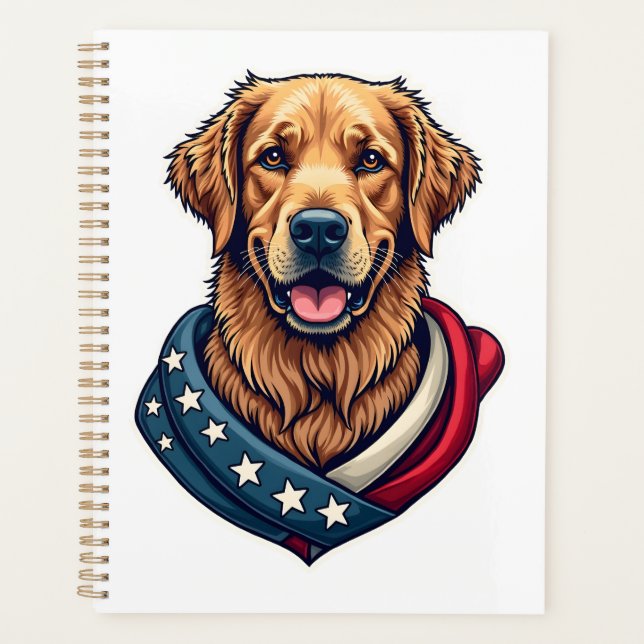 Patriotic Retriever Pride Vintage Dog Shirt 4 (Devant)