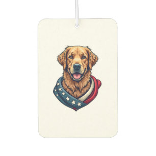 Patriotic Retriever Pride Vintage Dog Shirt 4 Air Freshener