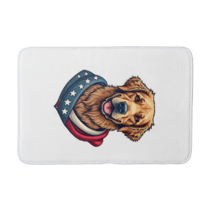 Patriotic Retriever Pride Vintage Dog Shirt 4 Bath Mat