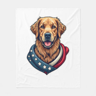 Patriotic Retriever Pride Vintage Dog Shirt 4 Fleece Blanket