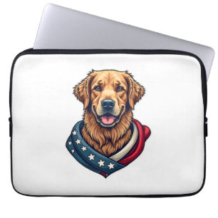 Patriotic Retriever Pride Vintage Dog Shirt 4 Laptop Sleeve