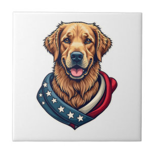 Patriotic Retriever Pride Vintage Dog Shirt 4 Tile
