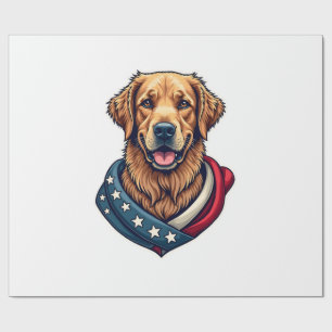 Patriotic Retriever Pride Vintage Dog Shirt 4 Wrapping Paper