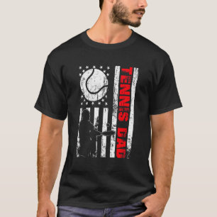 Patriotic Retro Usa American Flag Tennis Dad 4th O T-Shirt