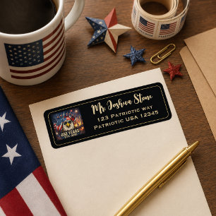 Patriotic Return Address Label for Festive Mailing