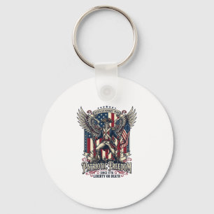 Patriotic Revolutionary War Skeleton Dark Patriot Keychain