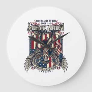 Patriotic Revolutionary War Skeleton Dark Patriot Large Clock