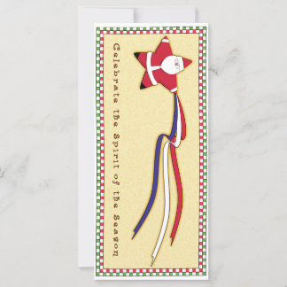 Patriotic Ribbon Santa Card