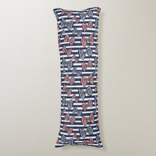 Patriotic Ribbon Stripes Pattern Body Pillow