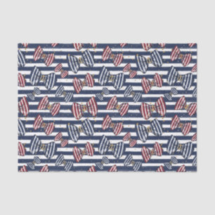 Patriotic Ribbon Stripes Pattern Tissue Paper
