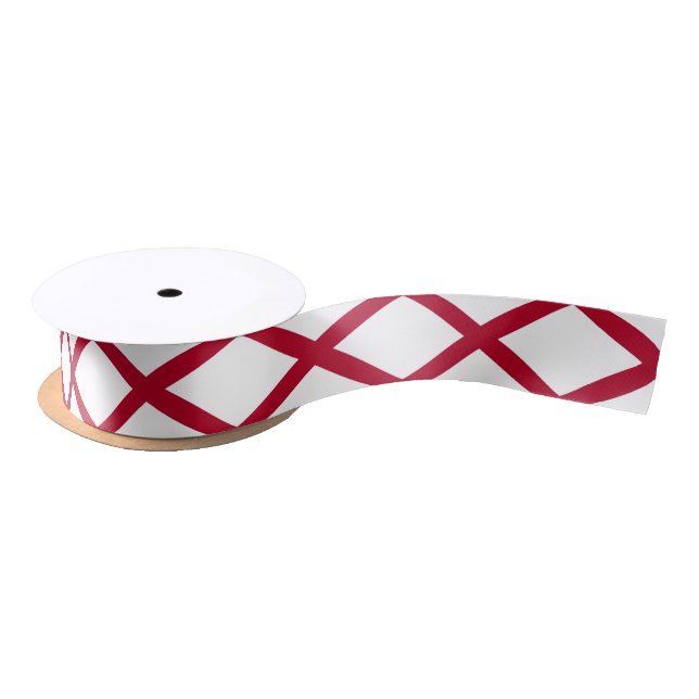 Patriotic Ribbon with Flag of Alabama, U.S.A. Satin Ribbon (Spool)