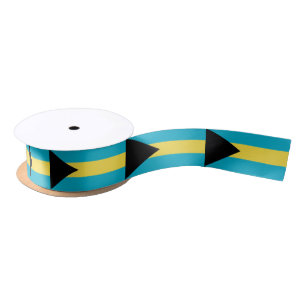 Patriotic Ribbon with Flag of Bahamas Satin Ribbon