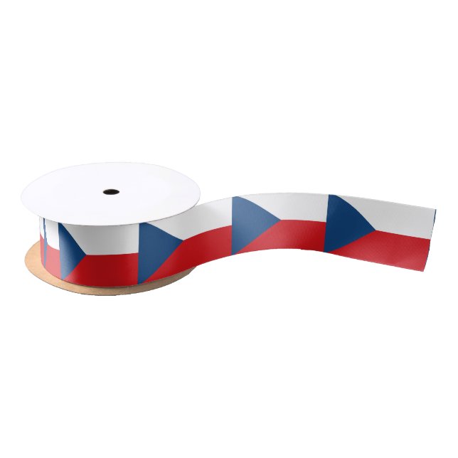 Patriotic Ribbon with Flag of Czechia Satin Ribbon (Spool)