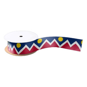 Patriotic Ribbon with Flag of Denver, U.S.A. Satin Ribbon