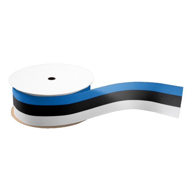Patriotic Ribbon with Flag of Estonia Grosgrain Ribbon (Spool)