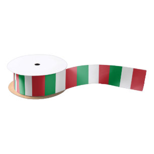 Patriotic Ribbon with Flag of Italy Satin Ribbon