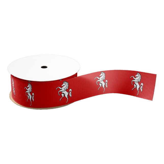 Patriotic Ribbon with Flag of Kent County, England Grosgrain Ribbon (Spool)