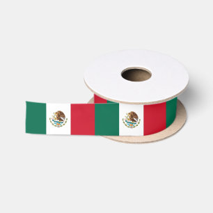 Patriotic Ribbon with Flag of Mexico Satin Ribbon