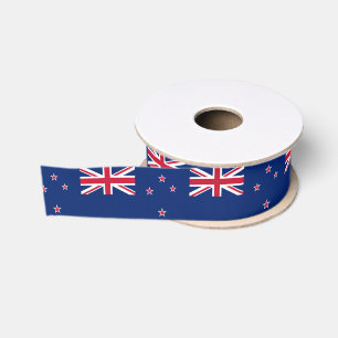Patriotic Ribbon with Flag of New Zealand Grosgrain Ribbon