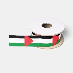 Patriotic Ribbon with Flag of Palestine Satin Ribbon
