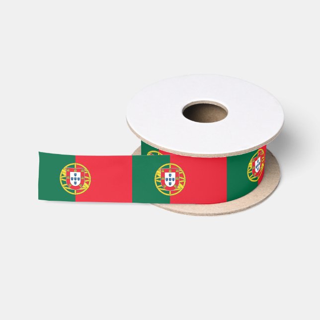 Patriotic Ribbon with Flag of Portugal Satin Ribbon (Spool)