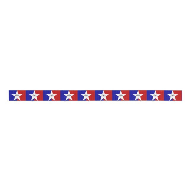 Patriotic Ribbon with Flag of San Antonio Grosgrain Ribbon (Front)