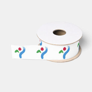 Patriotic Ribbon with Flag of Seoul, South Korea Grosgrain Ribbon