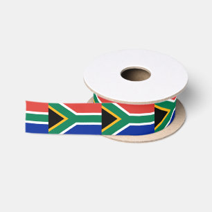 Patriotic Ribbon with Flag of South Africa Satin Ribbon