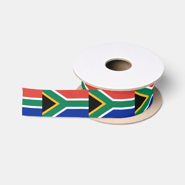 Patriotic Ribbon with Flag of South Africa Satin Ribbon (Spool)