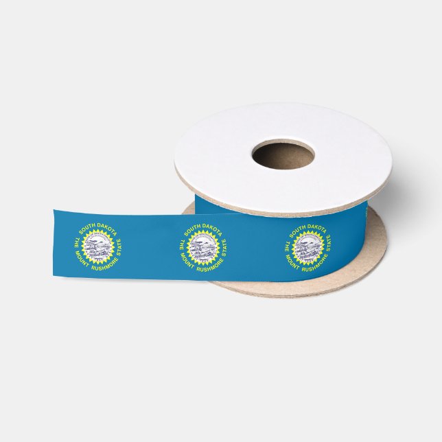 Patriotic Ribbon with Flag of South Dakota Satin Ribbon (Spool)