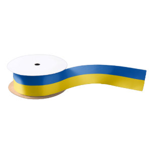 Patriotic Ribbon with Flag of Ukraine Satin Ribbon