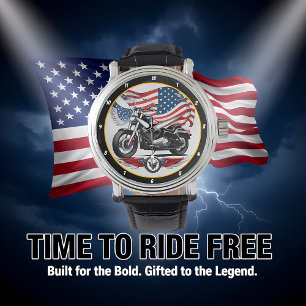 Patriotic Ride, American Flag Watch. Watch
