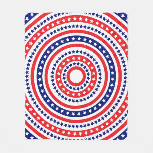 Patriotic Ring Pattern Fleece Blanket