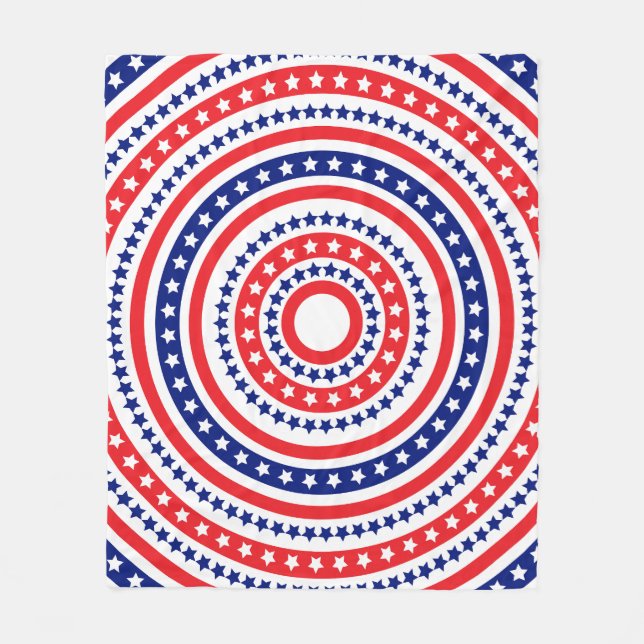 Patriotic Ring Pattern Fleece Blanket (Front)