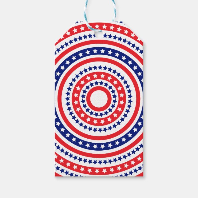 Patriotic Ring Pattern Gift Tags (Front)