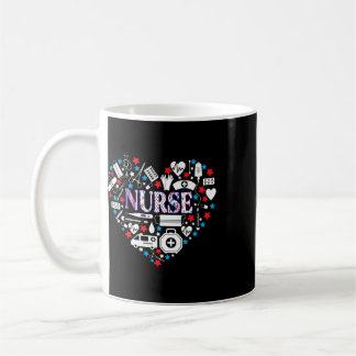Patriotic Rn Lpn Cna American Flag Heart July 4th Coffee Mug