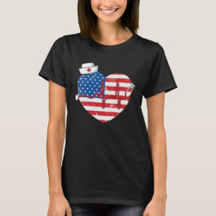 Patriotic RN LPN CNA American Flag July 4th Nurse T-Shirt
