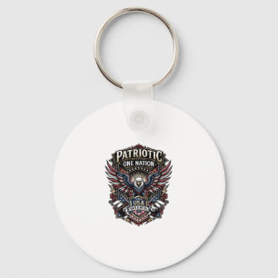 Patriotic Rock Eagle Crest Music Rock Metal Patrio Keychain