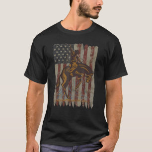 Patriotic Rodeo Bronc Rider American Flag Cowboys T-Shirt