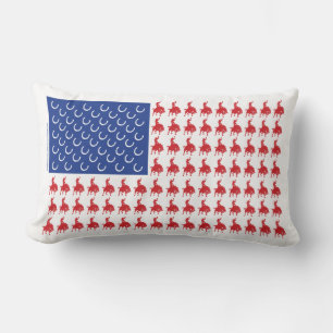 Patriotic Rodeo Cowboy Lumbar Pillow