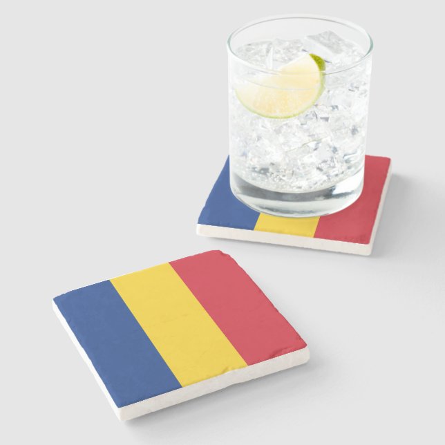 Patriotic Romania flag Romanian Stone Coaster (Side)