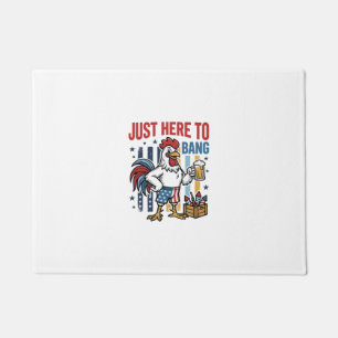 Patriotic Rooster Fireworks Vintage Shirt Design_1 Doormat